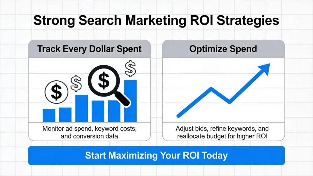 Strong search marketing ROI strategies start with tracking every dollar spent, then optimizing that spend